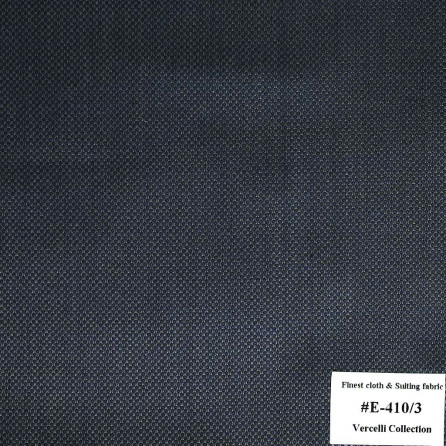 E-410/3 Vercelli V9 - Vải Suit 95% Wool - Xanh Dương Trơn